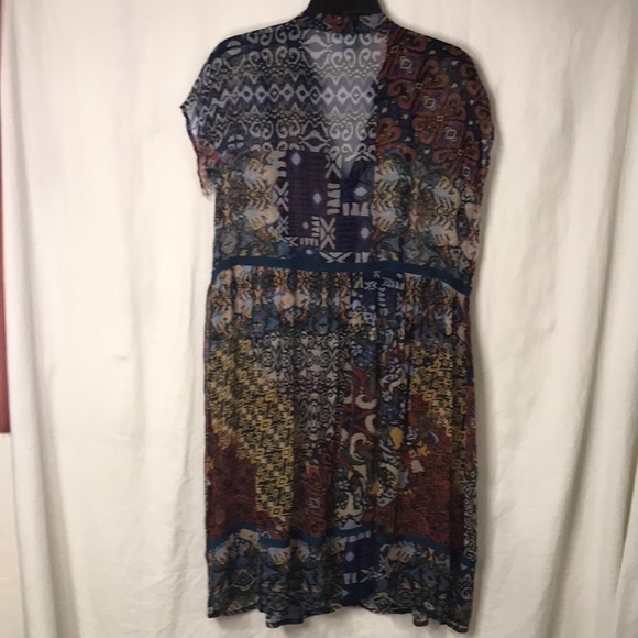 Sundance Cardigan Topper Mixed Print Sheer Size S Button Front Flowy Boho - Picture 7 of 14